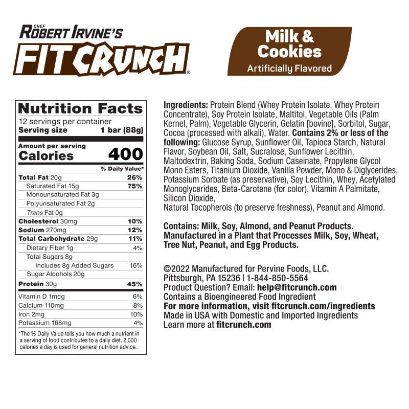 Robert Irvine Fit Crunch Protein Bar Nutrition Facts: Unveiled
