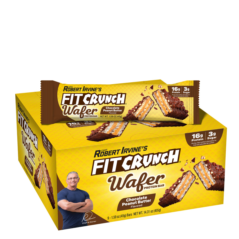 FITCRUNCH Wafer Protein Bars Chocolate Peanut Butter (9ct)