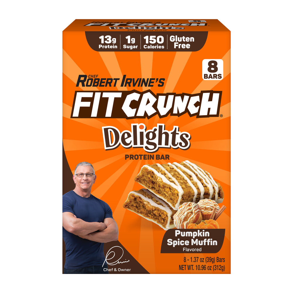 FITCRUNCH Delights Protein Bar (8 Bars, Pumpkin Spice Muffin)