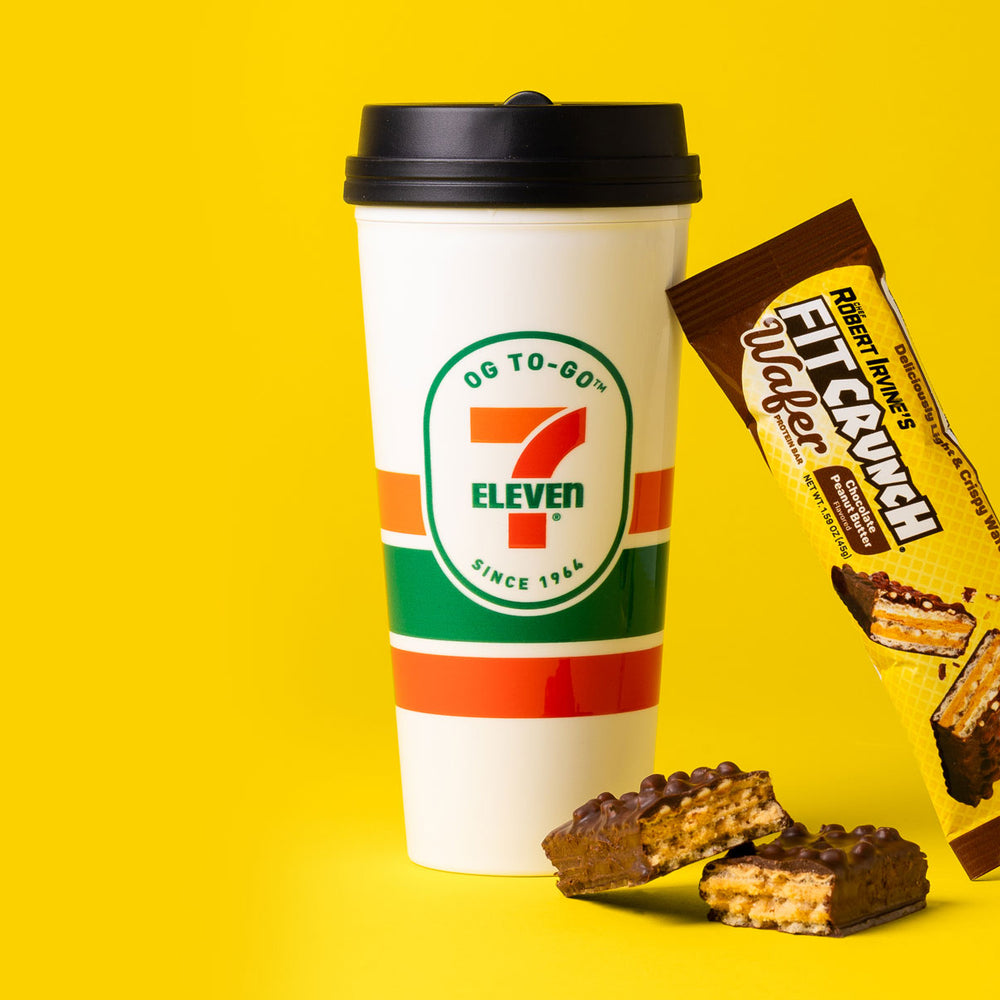 coffee cup and protein bar