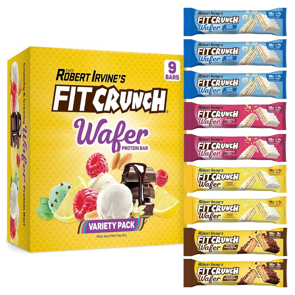 FITCRUNCH Wafer Protein Bars Variety Pack (9ct)