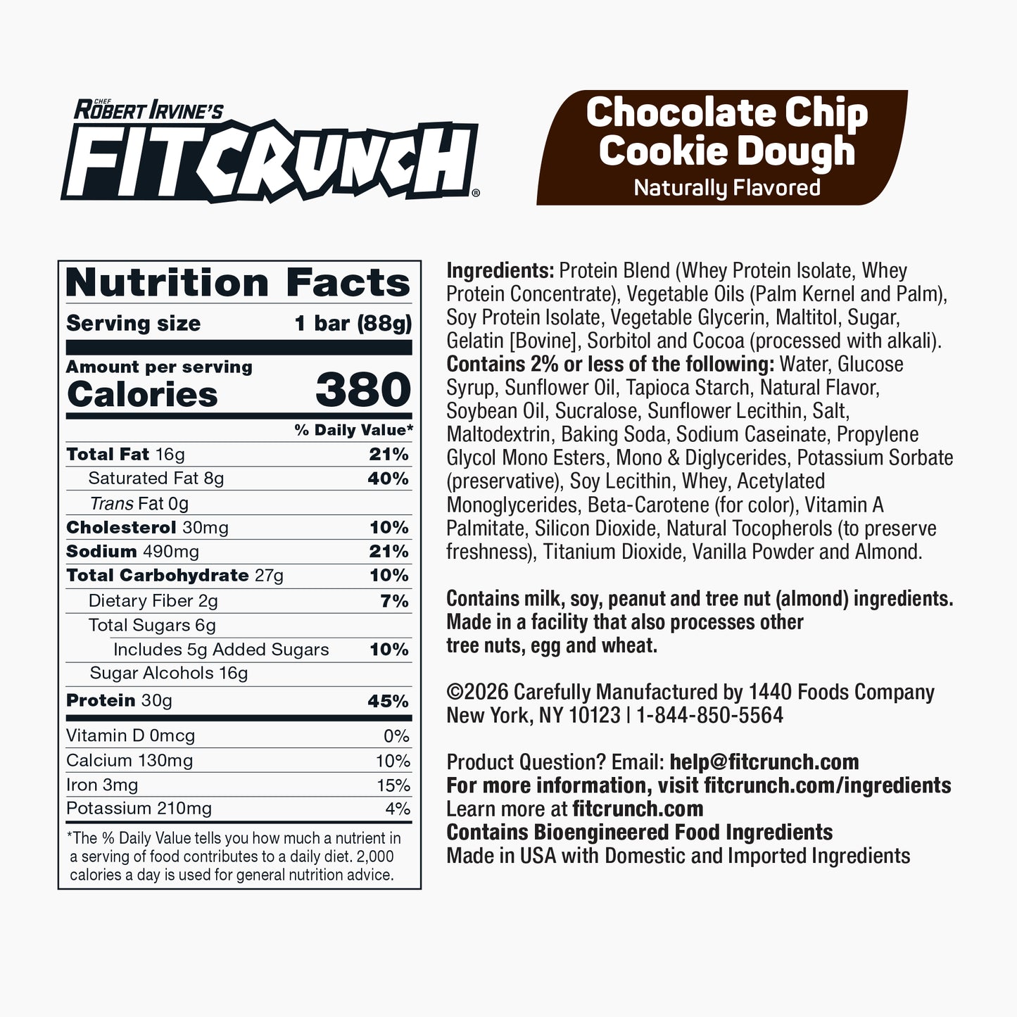 
                  
                    FITCRUNCH Chocolate Chip Cookie Dough (12ct Full Size)
                  
                