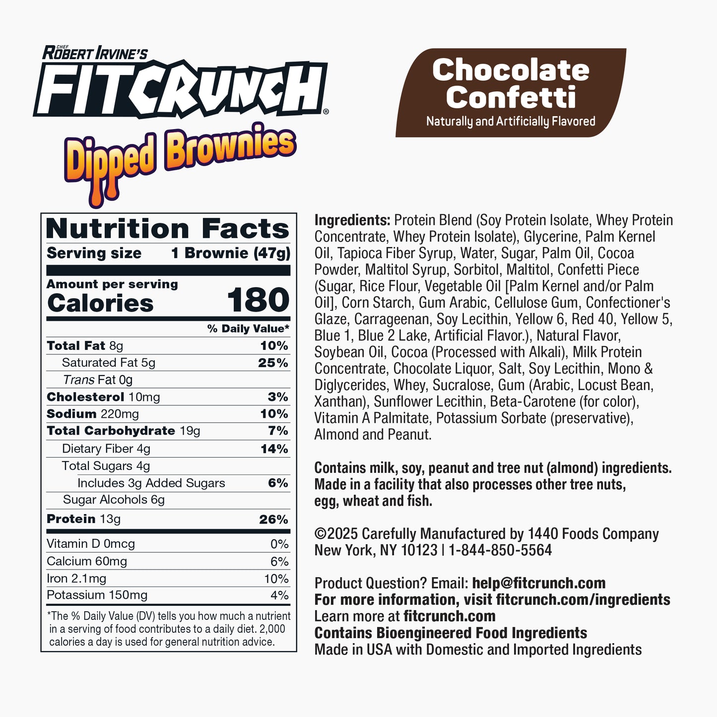 
                  
                    FITCRUNCH Dipped Protein Brownies (8 Brownies, Chocolate Confetti)
                  
                