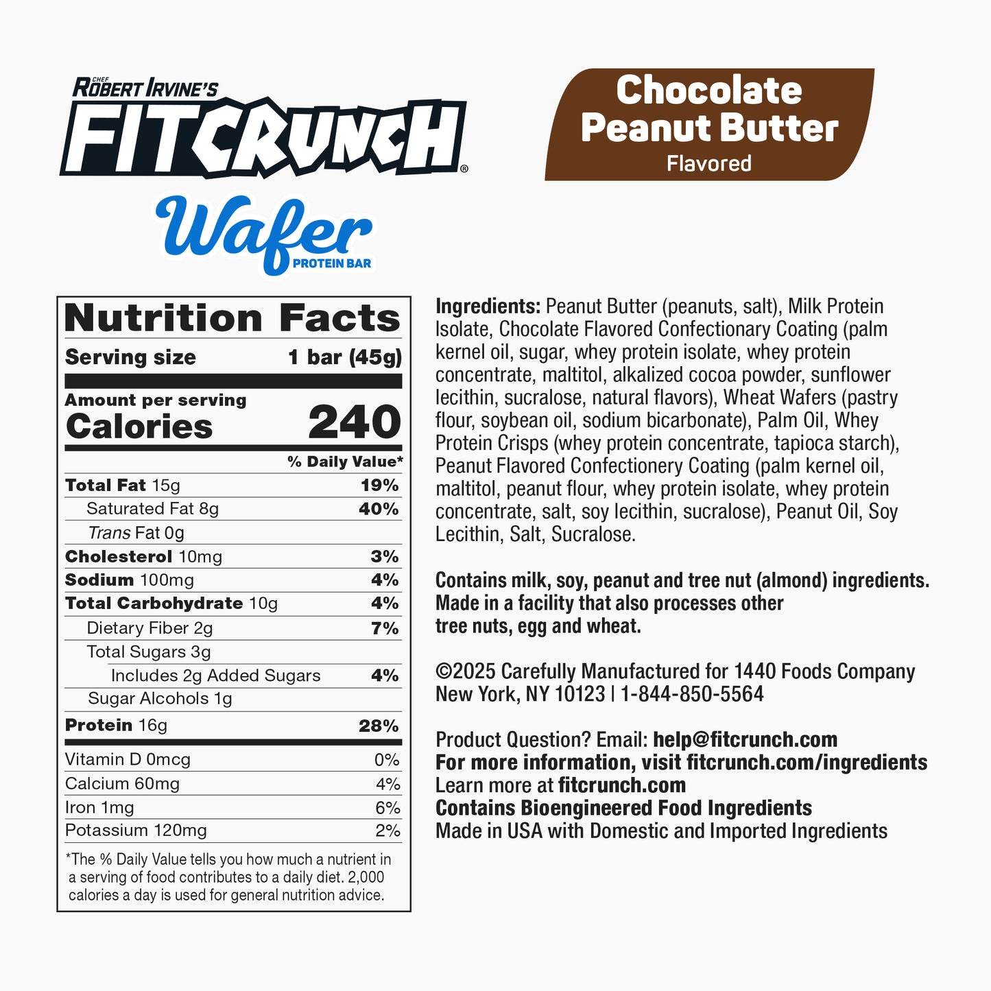 
                  
                    FITCRUNCH Wafer Protein Bars Chocolate Peanut Butter (9ct)
                  
                