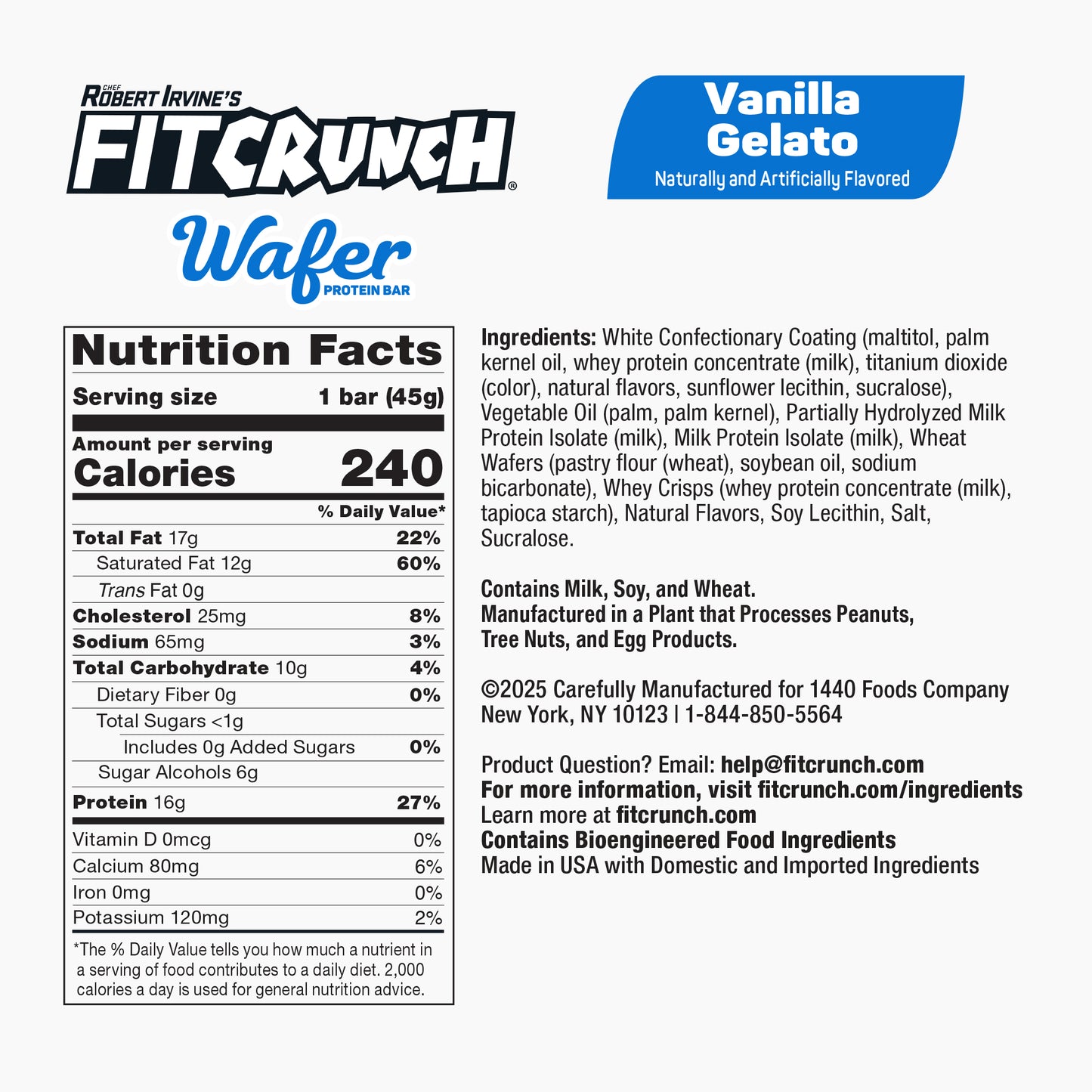 
                  
                    FITCRUNCH Wafer Protein Bars Vanilla Gelato (9ct)
                  
                
