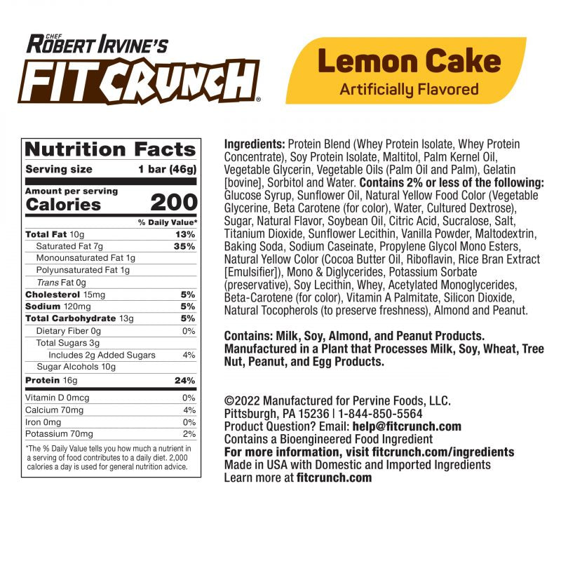 
                  
                    FITCRUNCH Lemon Cake (9ct Snack Size)
                  
                